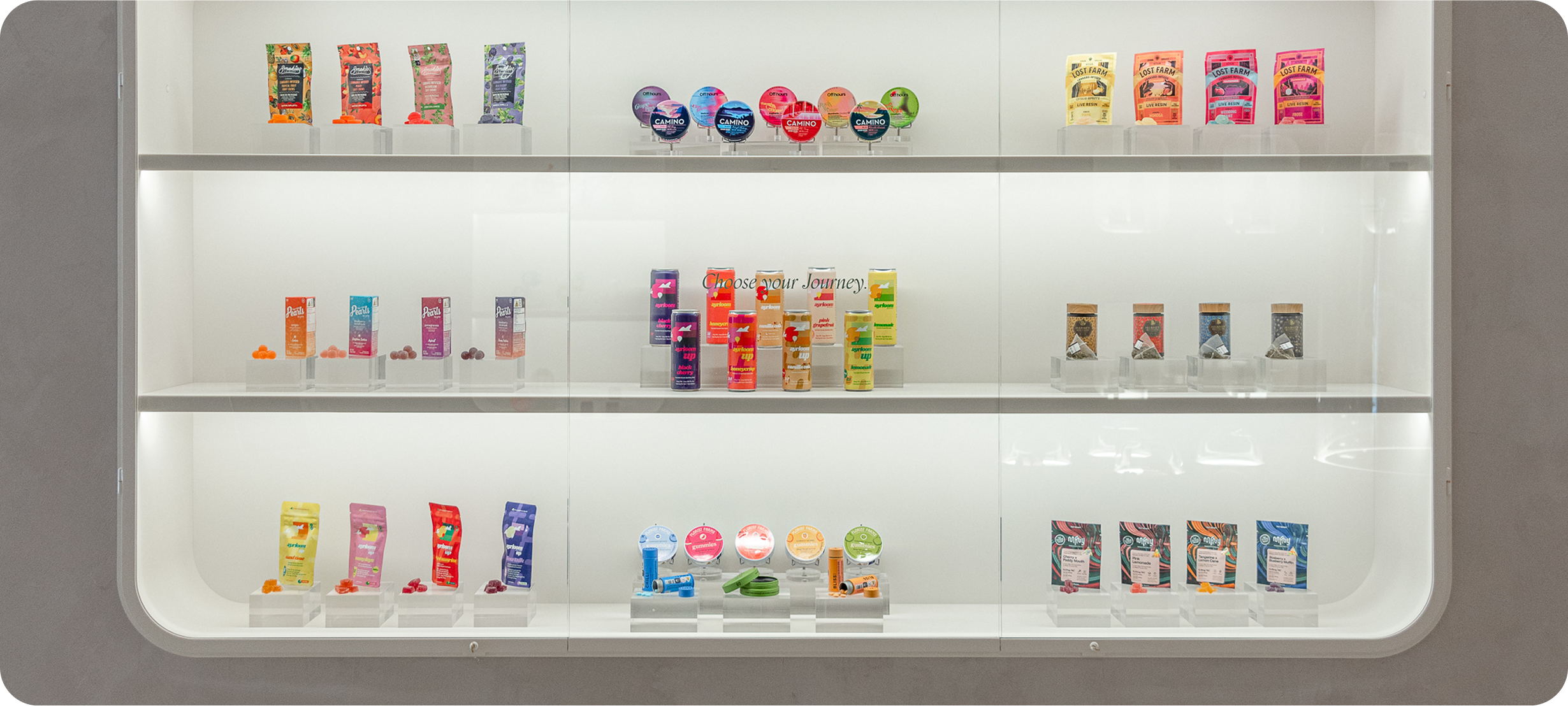 Extensive cannabis product selection at The Travel Agency