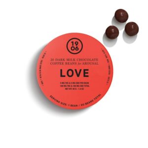 Red tin of 1906's Love Drops edibles