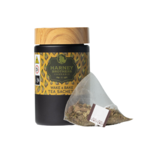 Harney Brothers Wake & Bake Tea sachet with 4 mg of THC for a gentle start to your day.