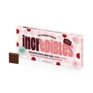 Product image of Incredibles red velvet chocolate bar. 