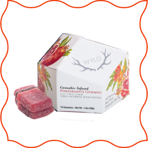 Brand image of WYDL pomegranate gummies. 