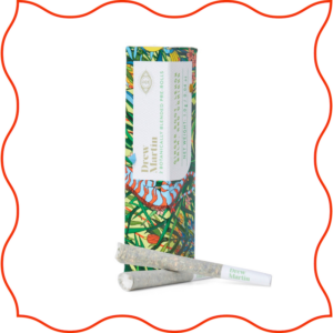 Slim package of Drew Martins Ginger root botanical prerolls.